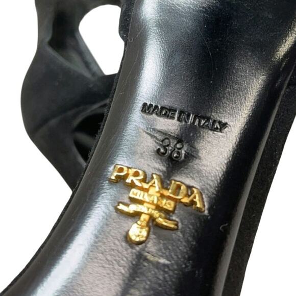 Prada Camoscio Suede Laser Cut Heels - Picture 3 of 10
